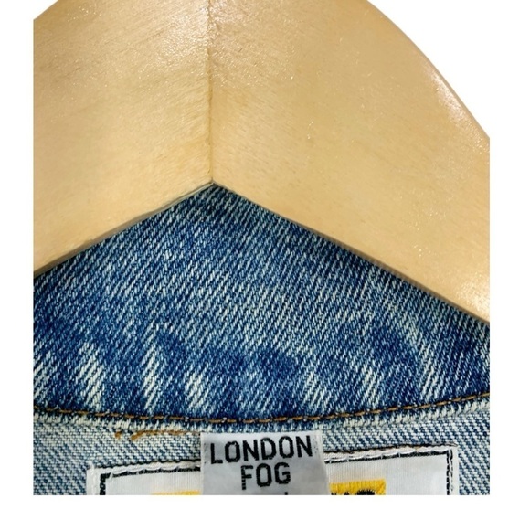 Vintage London Fog Bicycle Embroidered Denim Trucker Jean Jacket Size Large - Picture 8 of 10